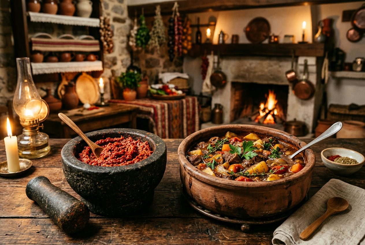 Traditional Anatolian clay pot cooking